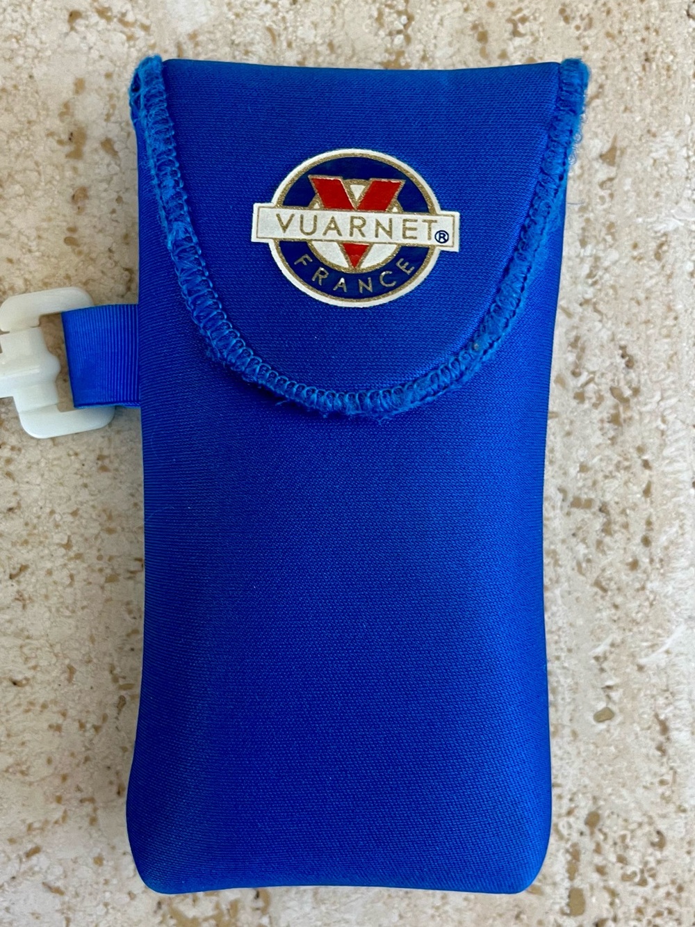 Vintage Vuarnet France Sunglasses Case Blue Neoprene 80s 90s Clip Pouch